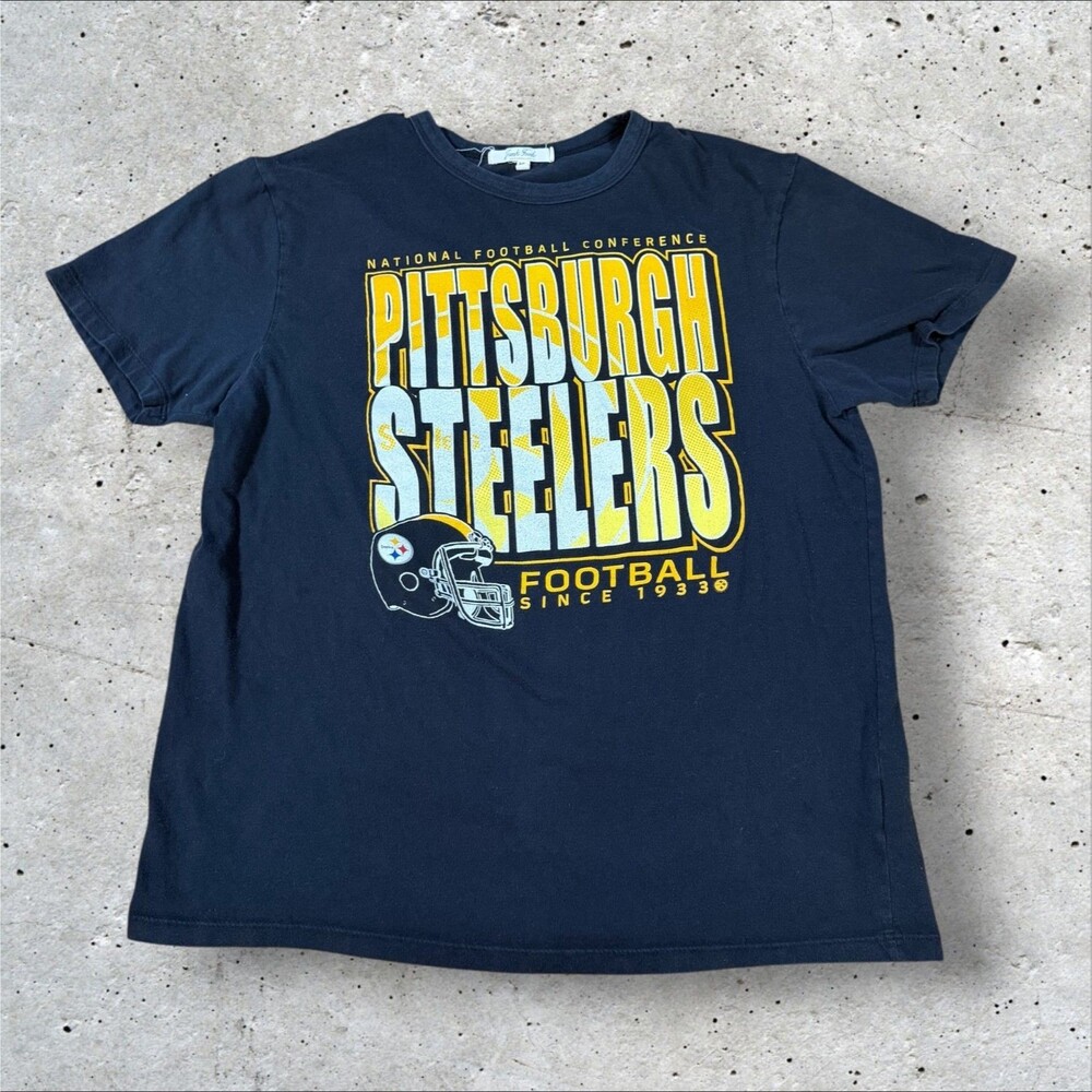 Pittsburgh Steelers Junk Food NFL Vintage Style Graphic T-Shirt Navy Mens L